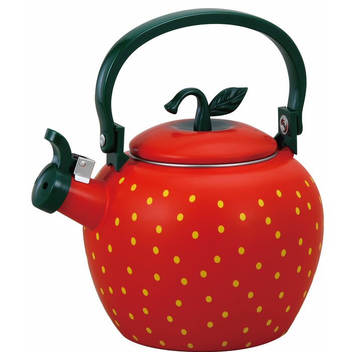 Supreme Housewares 2.3 Qt. Strawberry Stainless Steel Whistling Supreme Housewares Stainless Steel Strawberry Whistling Tea Kettle